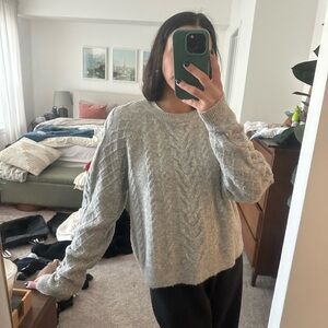 Women's H&M Gray Cable Knit Sweater